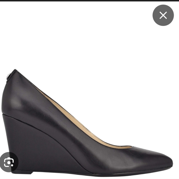 Nine West Cal 9x9 Dress Black Wedge Shoes, Size 8.5 - Picture 1 of 11